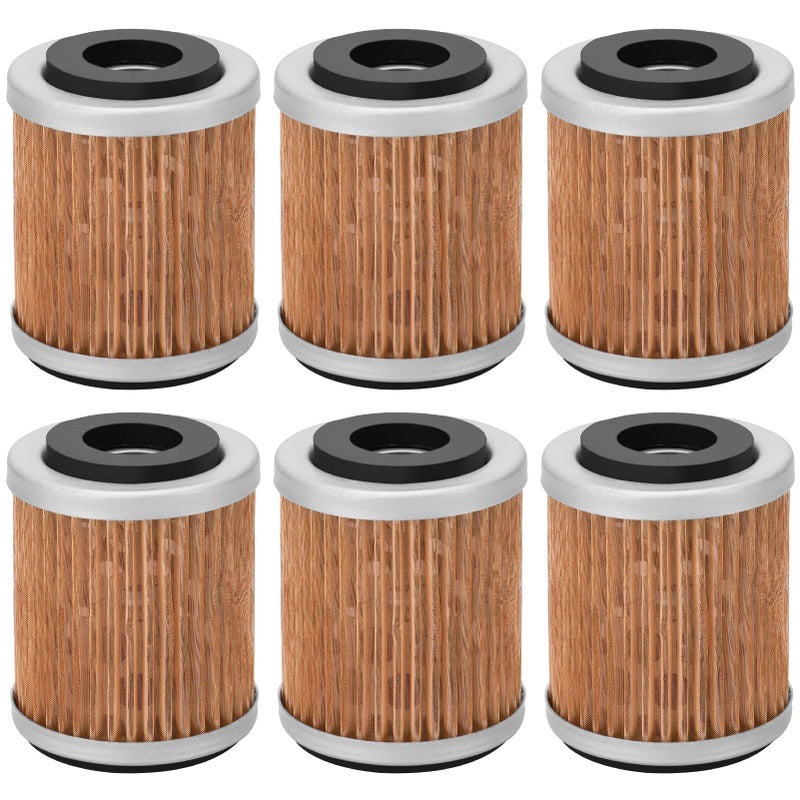 cyleto 6PCS WARRIOR 350 Oil Filter for Yamaha WARRIOR 350 YFM350X 1987-2004 FM350FW BIG BEAR 350 1986-1999 YFM400 BIG BEAR 400 1993-2004 WR426F 2001-2002 YAMAHA WR400F 1998-2002 KN-142 HF 142 - Image 1